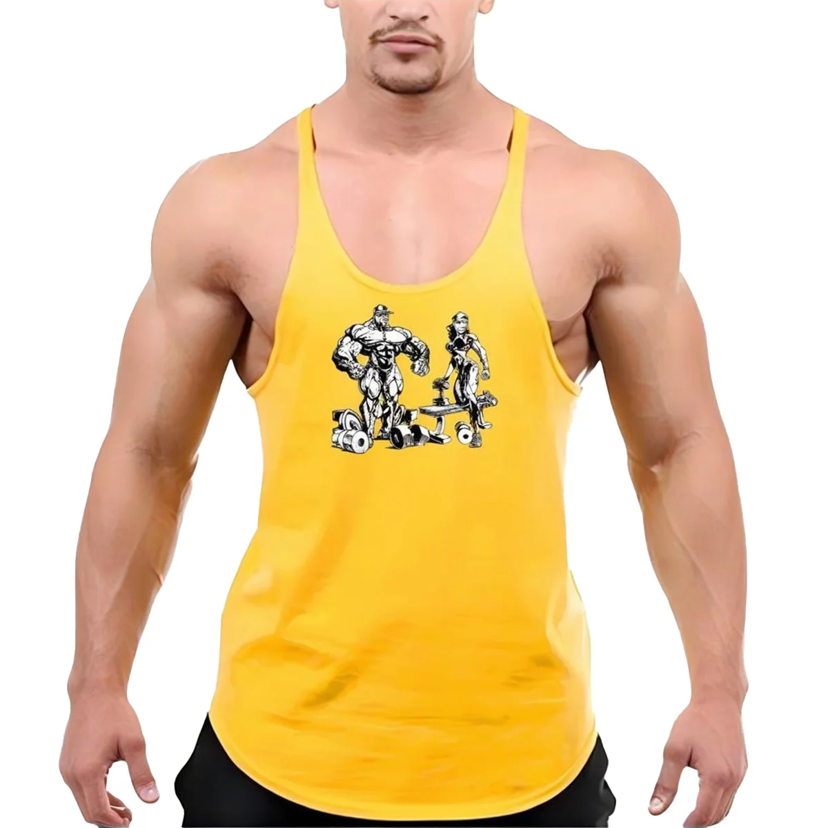 

Urban sports style printed men's vest fashionable 3D printing meets fitness training and daily leisure needs