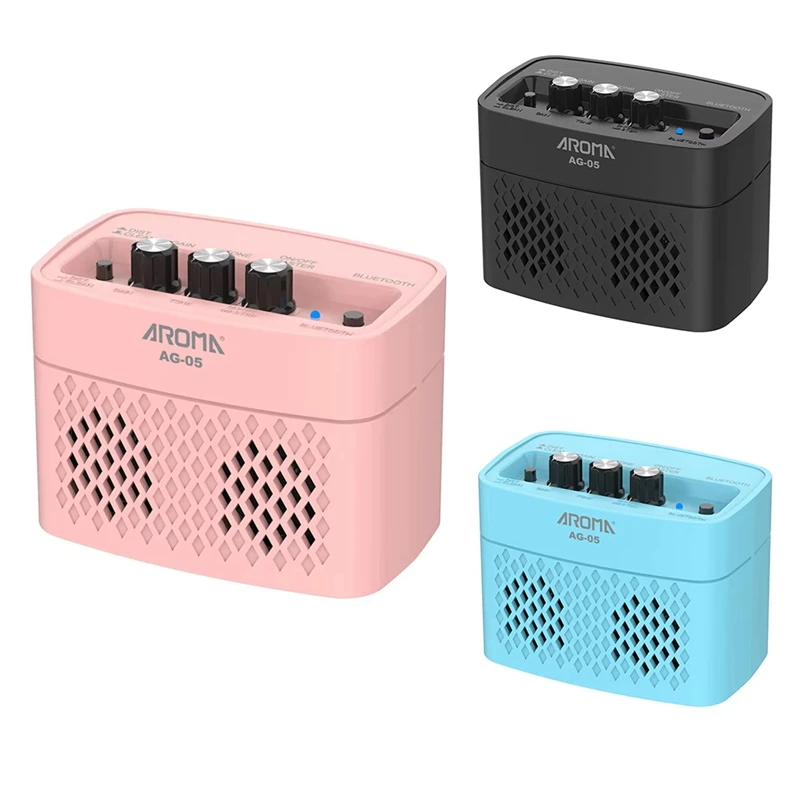

ABJX Новый гитарный усилитель AROMA, 5 Вт, усилитель для электрогитары, небольшой практический гитарный усилитель с каналами Bluetooth Clean & Overdrive