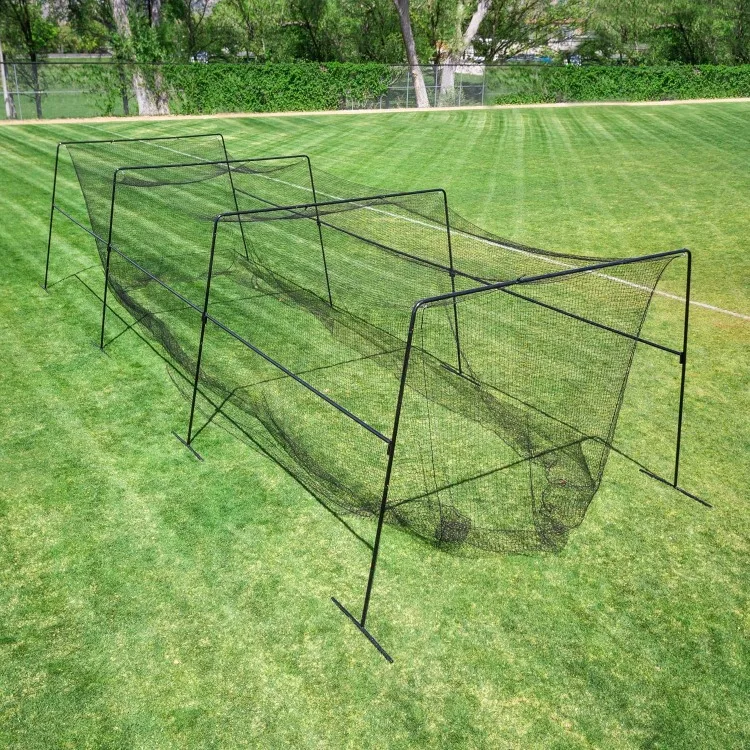 

40 Foot Competitive Baseball and Softball Batting Cage, Collapsible Frame & Net, Black