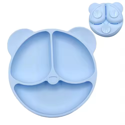 Baby Safe Silicone Dining Plate Suction Cartoon Children Dishes Feeding Toddler Training Tableware Retro Kids Smile Face Bowl - Image 26