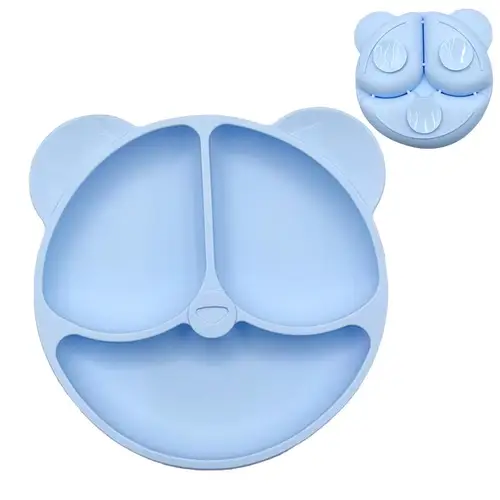 Baby Safe Silicone Dining Plate Suction Cartoon Children Dishes Feeding Toddler Training Tableware Retro Kids Smile Face Bowl - Image 26