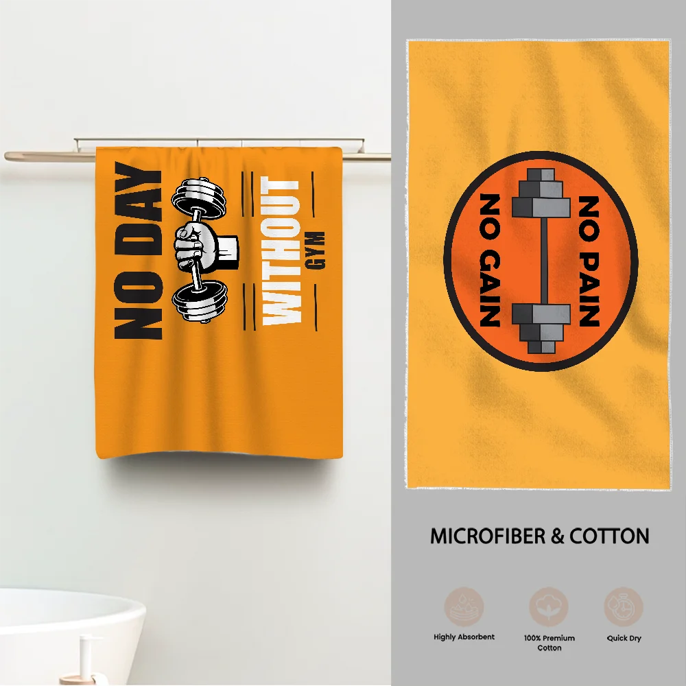 No Pain No Gain Towel Luxury Bathroom Hand Towels Cotton and Microfiber Back Personalized Gift Towel