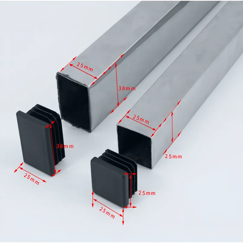 16PCS Black Plastic Blanking End Cap Steel Square Tube Pipe Inserts Plug Bung Insert Stopper For Chair Leg Pipe tapon tubo