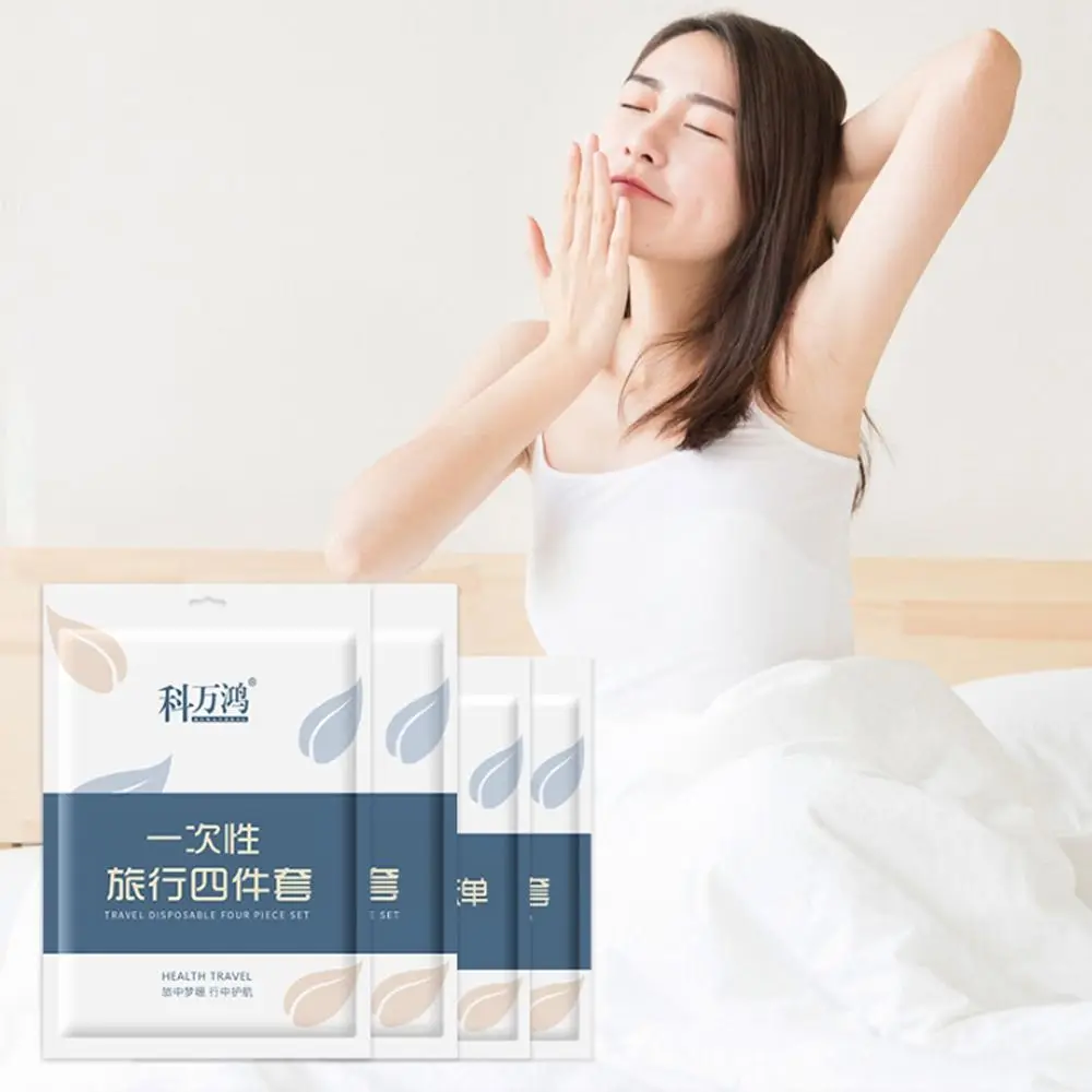 3 / 4-Piece Disposable Bed Sheet Dirty Proof Bedding Set Sleeping Bag Quilt Cover Thickened Non-Woven Duvet Cover Pillowcase