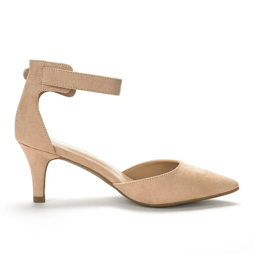 Women High Heels Sandals Summer Ladies Suede 5cm Pumps Office Work Wedding Party Dance Shoes Sexy Ankle Straps Sandal Stilettos image 2