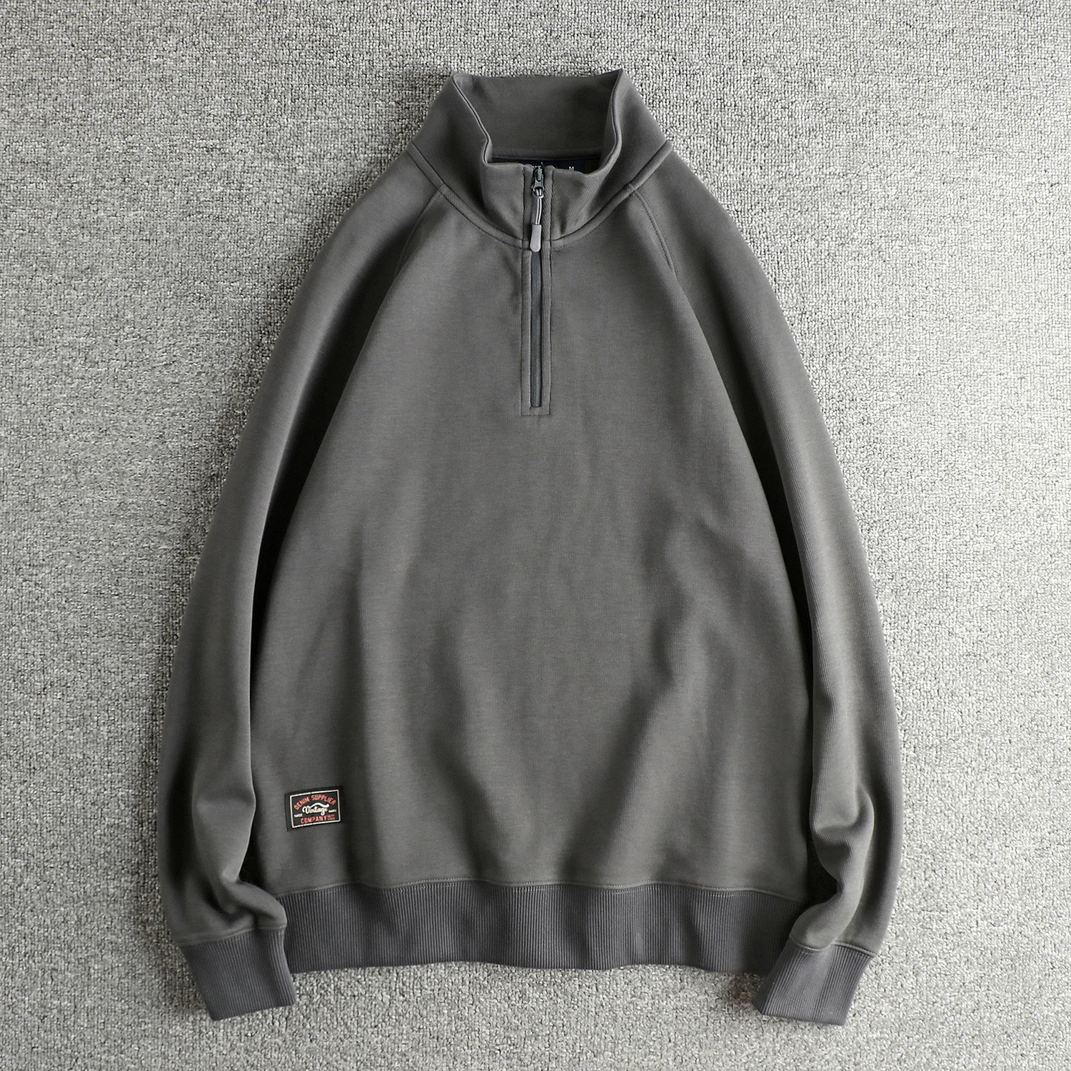 سويت شيرت رجالي ثقيل ورفيع ومريح بياقة نصف مفتوحة لخريف وشتاء، بلوفر متعدد الاستخدامات بأكمام طويلة #3