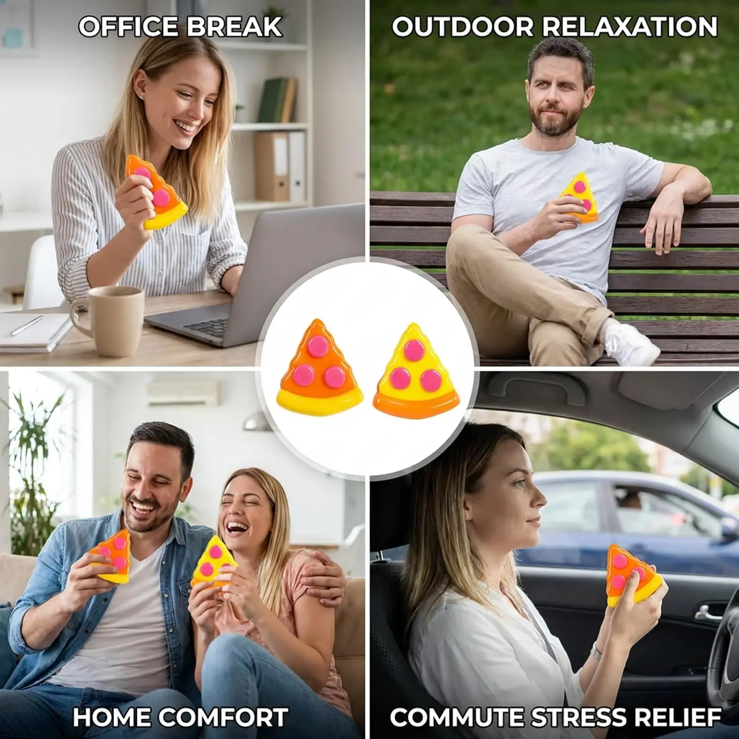 Pack Pizza Slice Soft Elastic Slow Rise Squishy Tactile Anxiety Calming Gadget Daily Desk Decor Casual Party Accessory Gift