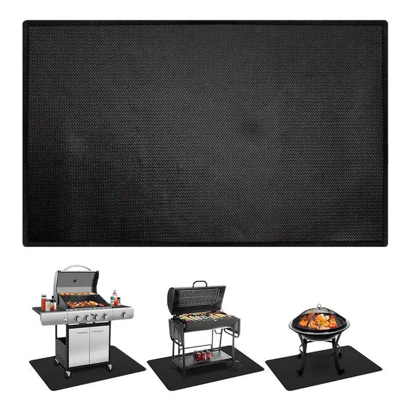 Patio Protector Grill Mat BBQ Matt Under Grill Foldable BBQ Matt Grill Mats Oil-Proof Grill Floor Pads For Decks And Patios