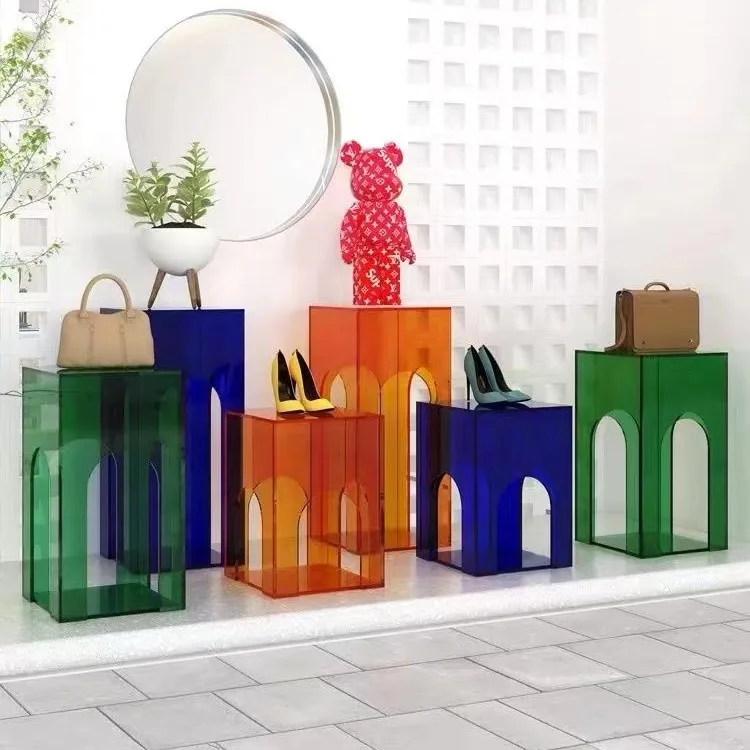 ！@Clothing Store Running Water Table Window Acrylic Display Table Shopping Center Island Decoration Customization