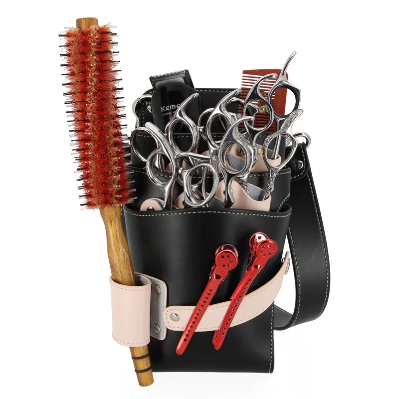 

1PC Cowskin Hair Scissors Bag Comb Case Waist Pack Messenger Bag Pouch Holder Barber Salon Professional Pet Scissor Case