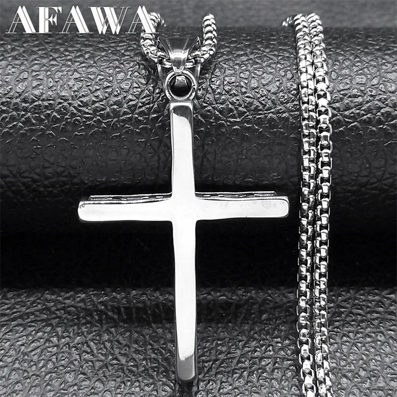 

Hip Hop Christian Jesus Cross Pendant Necklace for Women Men Stainless Steel Punk Male Biker Chain Jewelry collar hombre