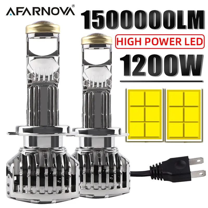 

H7 H11 LED Projector lens H8 H9 Car Headlight Bulbs 9006 HB4 Canbus 1200W 15000000Lm Turbo lamp H4 6000K For Plug&Play Car light