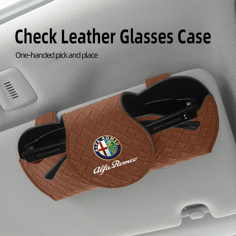 

Car Interior Glasses Clip Auto Sun Visor Sunglasses Holder For Alfa Romeo 4C 159 Spider Giulia Giulietta 156 Mito 147 8C GT 166
