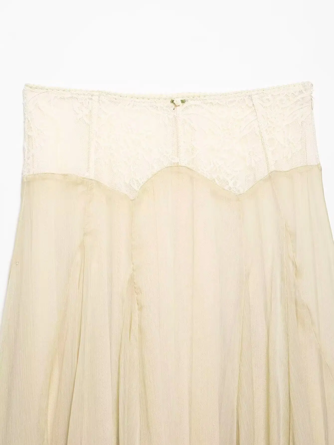 KONDALA Schicker Vintage Drapierter Moderner Patchwork-Party-Maxirock – Modischer Frühling 2026 Reißverschluss-Midirock für Damen im High-Street-Stil – Detail 6