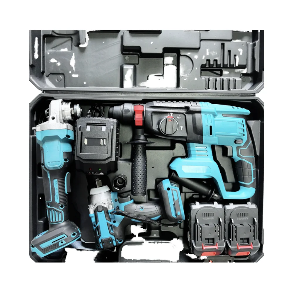 Wholesale 4-Tool Set Industrial Grade 21V Cordless Power Tools Combo Kit Multi-Function Impact Wrench Drill