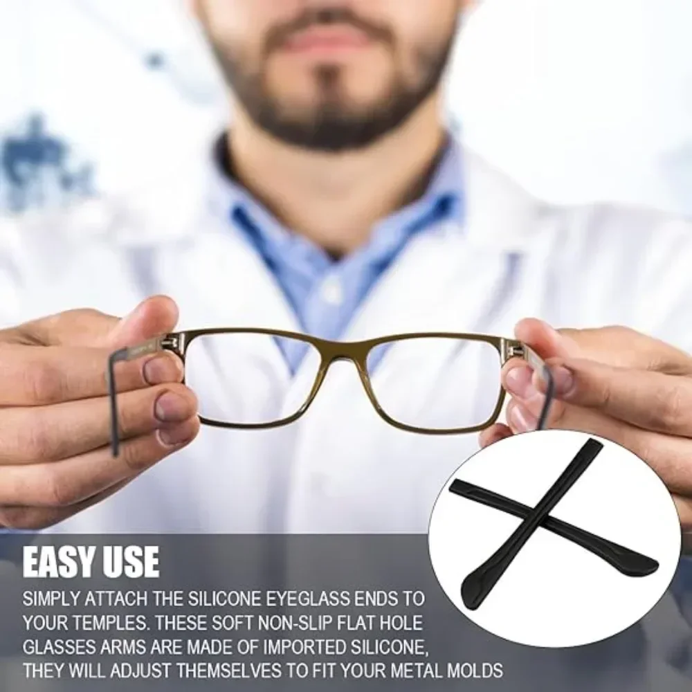 Glasses Temple NEW One Pair Brown Soft Rubber Replacement Glasses Temple Covers Tips Ends for Metal Arms