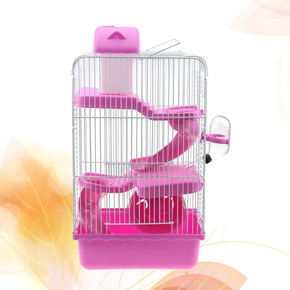 Luxury Three Layer Hamster Cage Portable Small Pets House Chinchilla Hamster House (Light Blue)