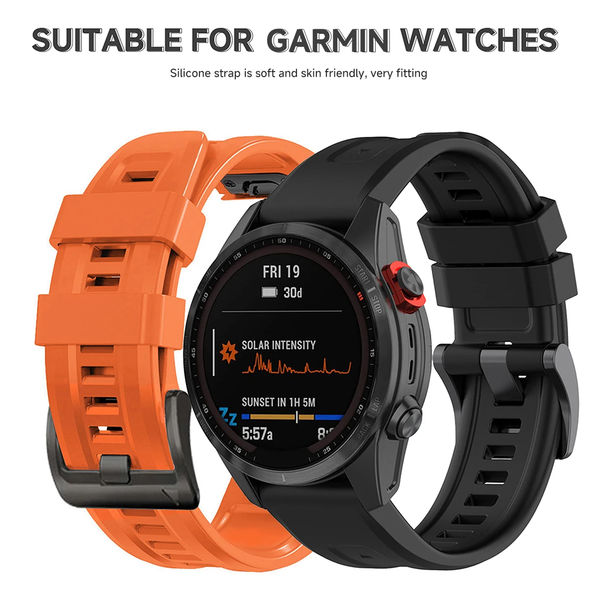 حزام سيليكون QuickFit لساعة Garmin ، سوار ساعة ، سوار لساعة Garmin Fenix 7 ، 7X ، 5Plus ، 6XPro ، Enduro 2 ، Gen 2 ، 22