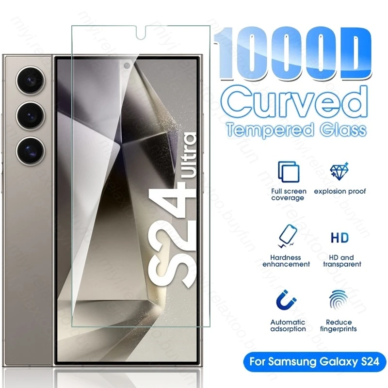 4-1PCS 100% Original HD Tempered Glass For Samsung Galaxy S24 Ultra Plus 5G S 24 Case 9H Screen Protector Toughened Film Cover