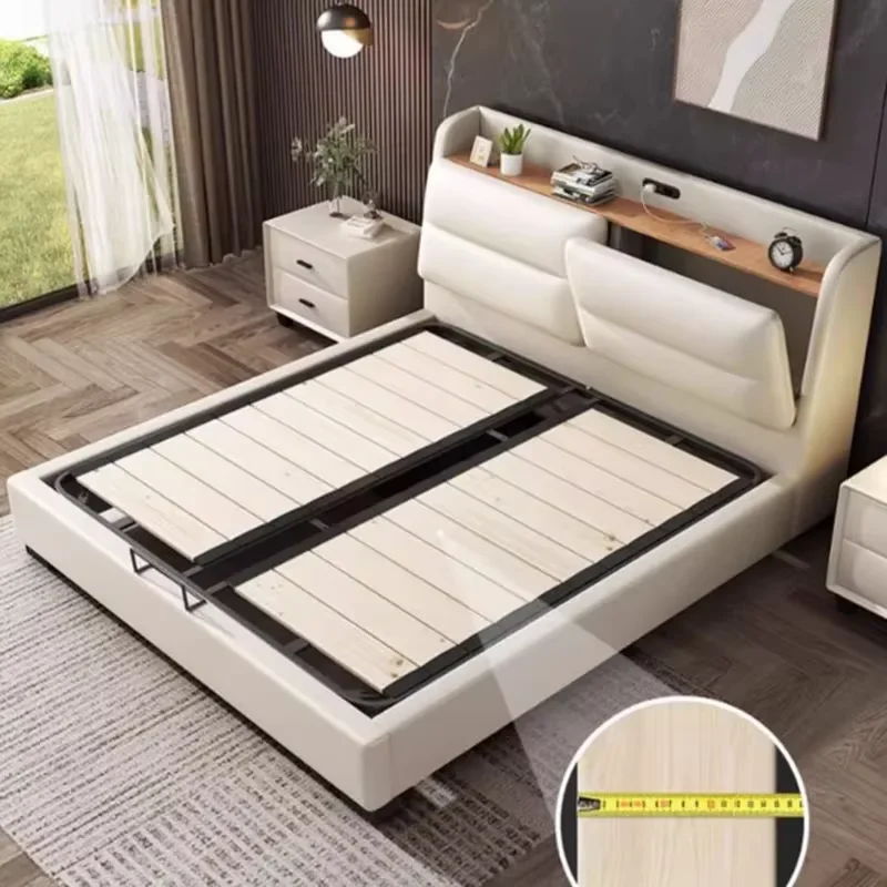 Master Waterproof Double Bed Frame Nordic Modern King Size Frame Bed Headboard Modern Girl Camas Matrimonial Bedroom Furniture