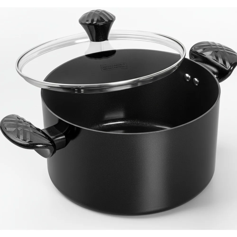 

6QT Nonstick Ceramic Stock Pot with Lid, Stay-Cool Handle, Induction Compatible Soup Pot for Family Cooking