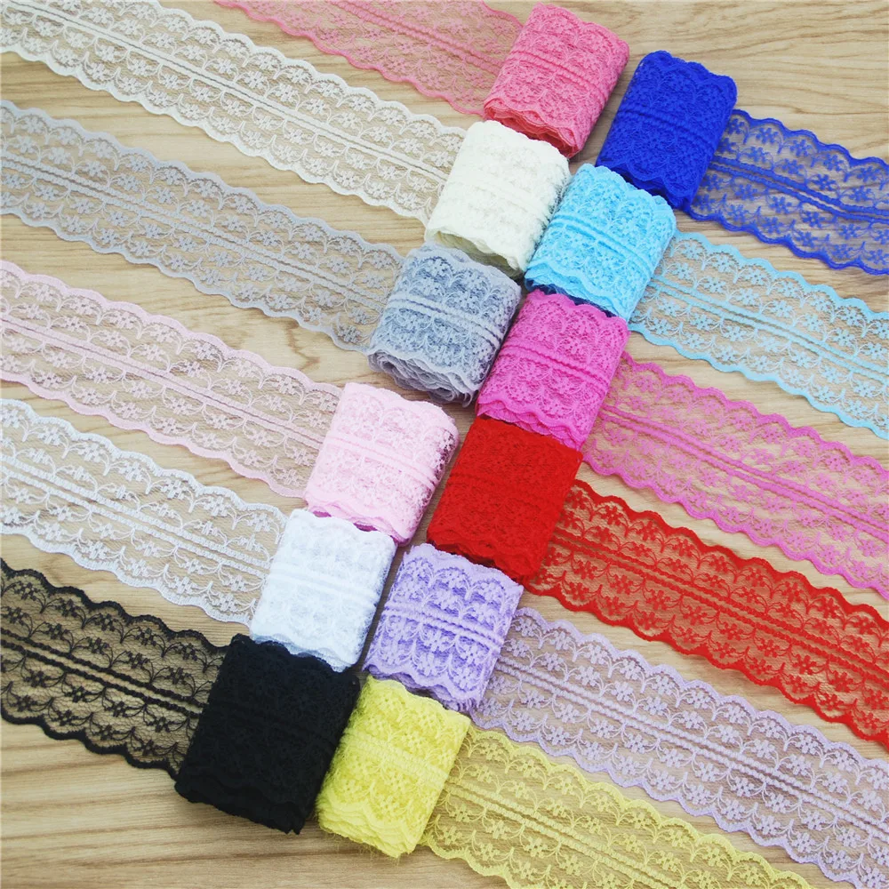 45mm 300Y Polyester Lace Fabric Sewing Seam Cloth Accessories Country Wedding Dress Decoration Ribbon Craft Supplies L133-2