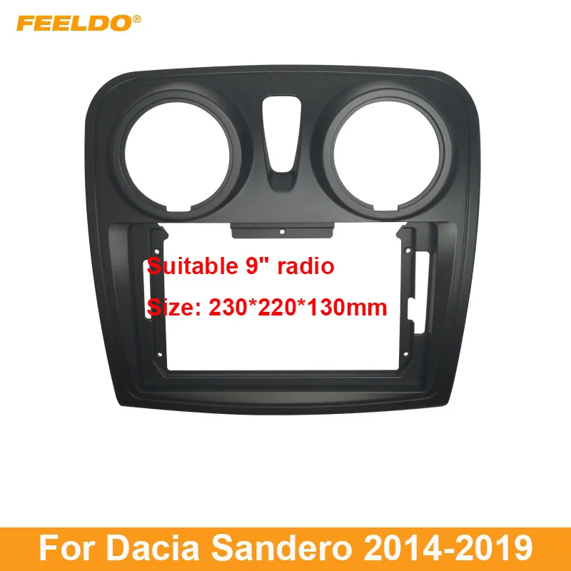 

FEELDO автомобильная аудиосистема 9 "большой экран DVD Fascia Рамка адаптер для Renault Sandero (RHD) 2Din монтажная панель Рамка комплект