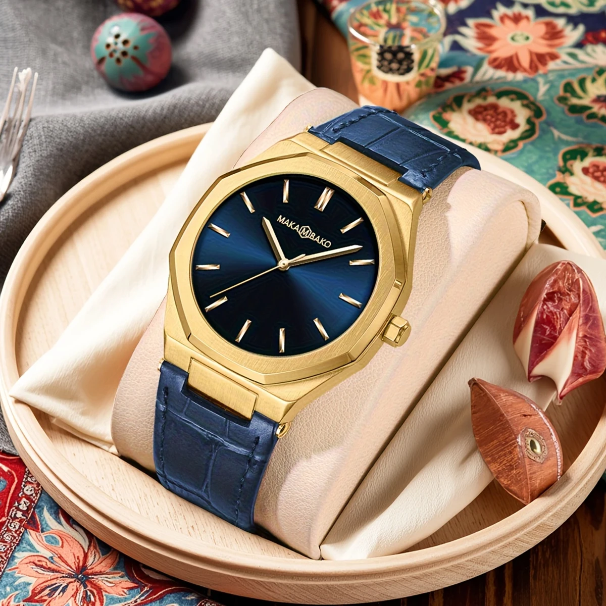 

Japanese MIYOTA 2035 Quartz Movement Men Watch Black Leather Business Style 3Bar Waterproof MAKAMBAKO Brand Sports Watch for Men