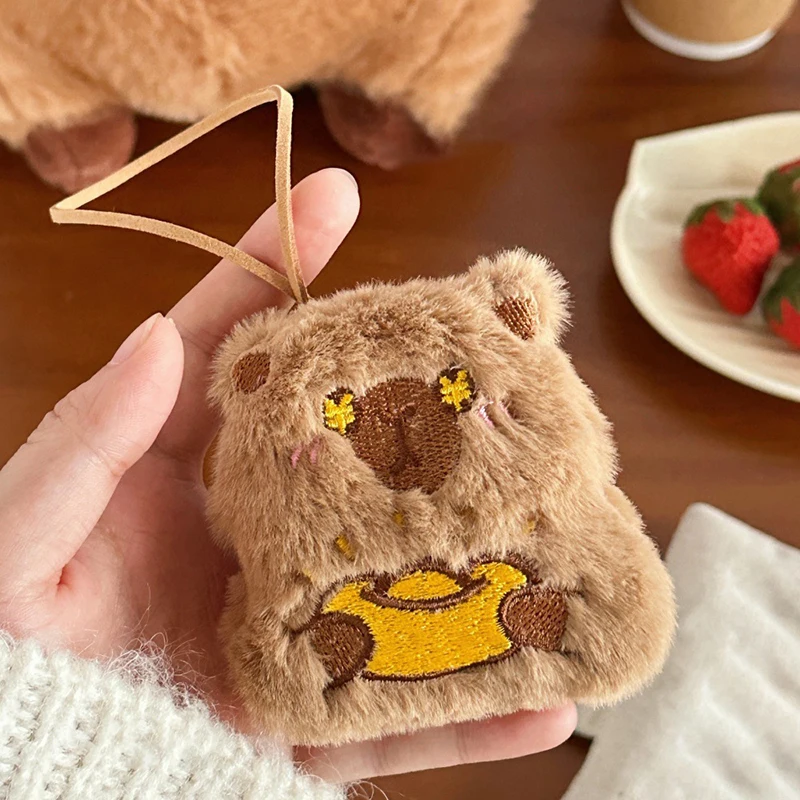 Cute Capybara Stuffed Doll Pendant Girl Bag Keychain Decoration Pendant Cartoon Kapibala Plush Doll Pendant Bag Decoration