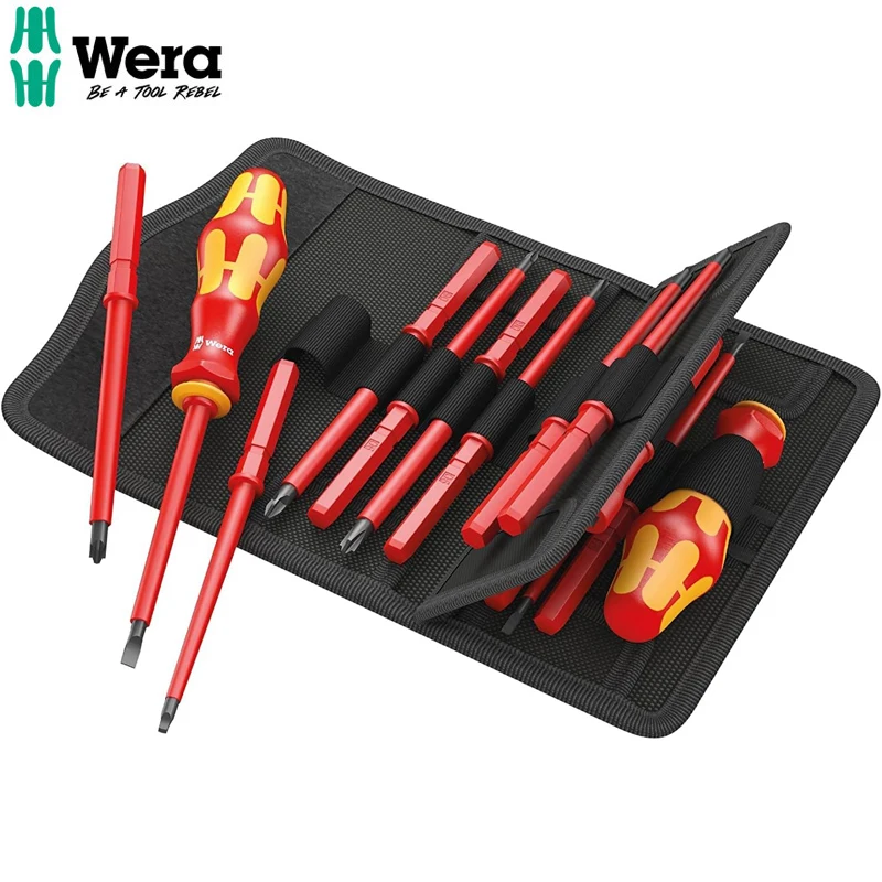 

WERA 05347108001 Kraftform Kompakt VDE 18 Insulated Screwdriver Bit Set Multi Material Handle Interchangeable Tool Holder