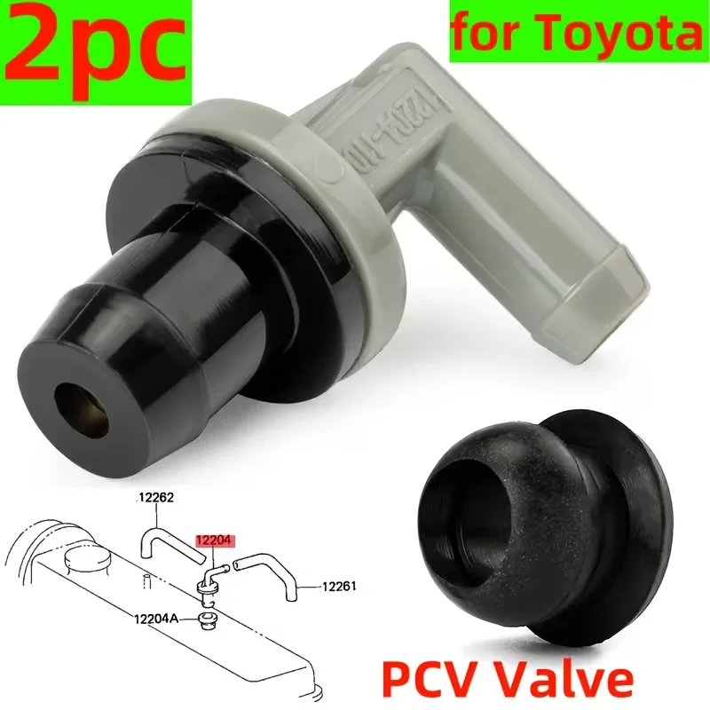 2pcs PCV Valve Washer Kit OE 1220411040 E30113338A Crankcase Ventilation Valve For Toyota Camry Corolla Celica Tercel Starlet