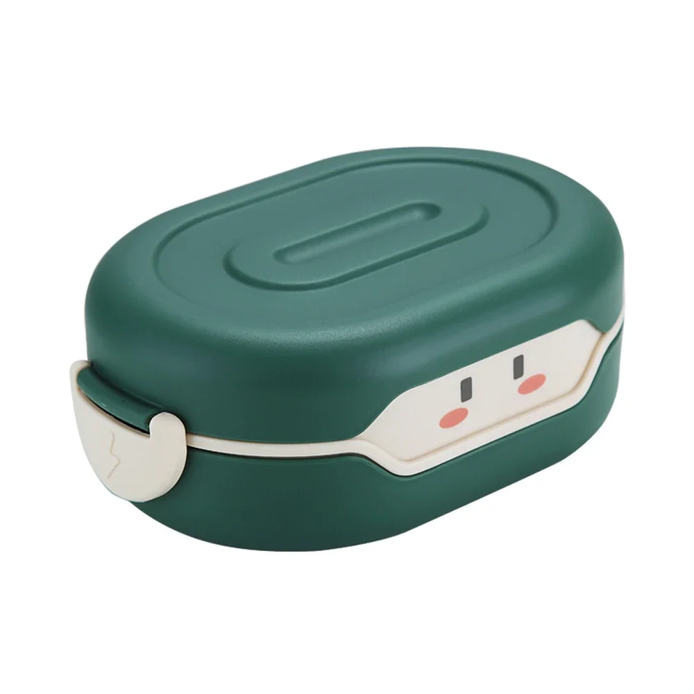 Cartoon 3 Partition Plastic Kids Lunch Box Leak-Proof Children Bento Box Student Food Container Microwave Kawaii Lunchbox