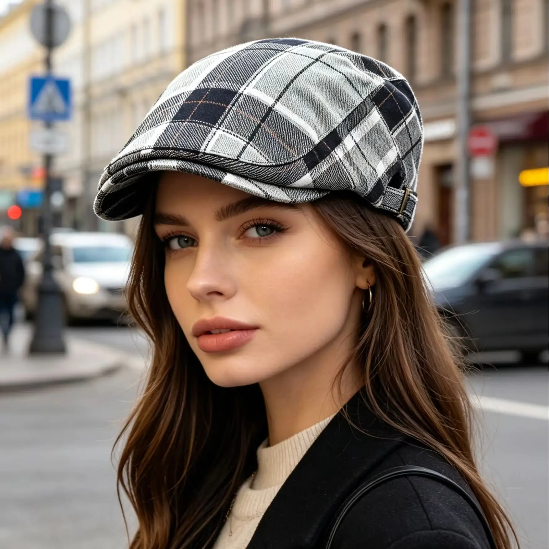 Retro England Visor Newsboy Hat - Cotton Washed Casquette for Men And Women Big Head Cap Four Season Party Accessory