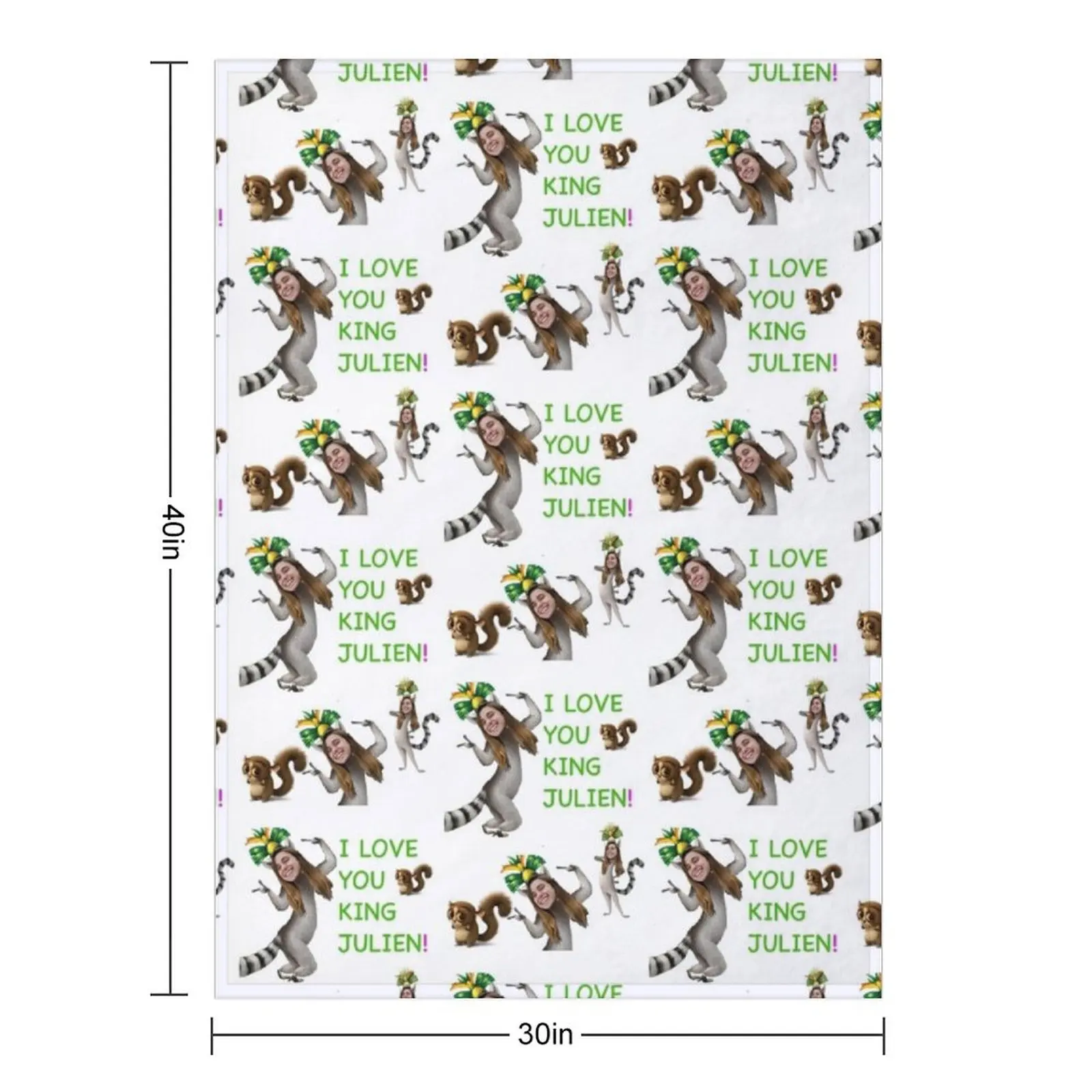 I Love You King Julien Baker Throw Blanket warm winter Luxury For Baby For Decorative Sofa Thermal Luxury St Blankets