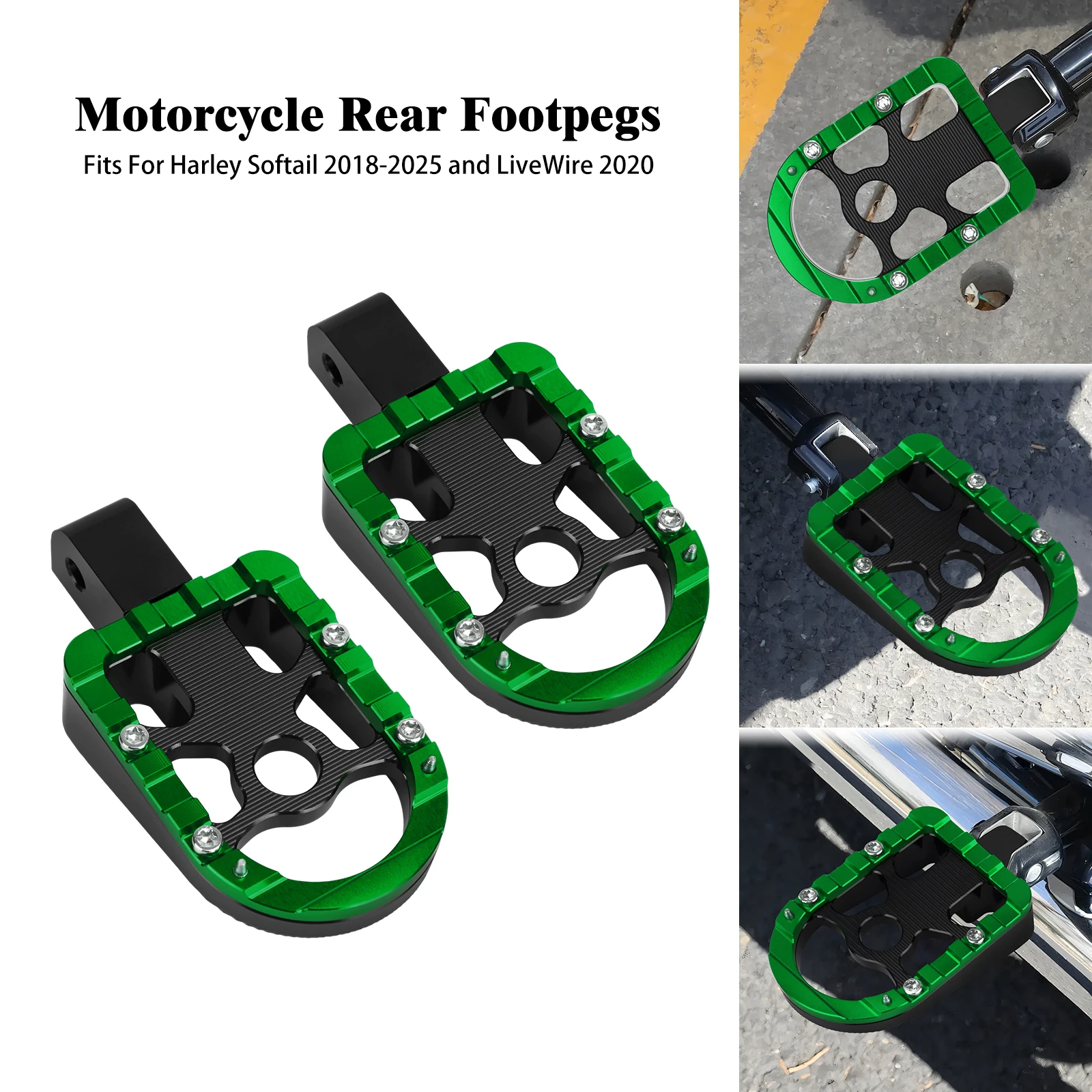 

Motorcycle Passenger Footrest Rear Footpeg Foot Pegs Pedal For Harley Softail Breakout Fat Bob Fat Boy Street Bob Deluxe 18-25