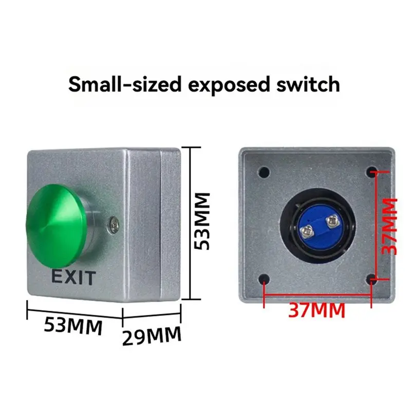 FEDI-2X Door Opener Release Button Switch Aluminum Alloy Waterproof Switch Button For Door Access Control System Entry Open B