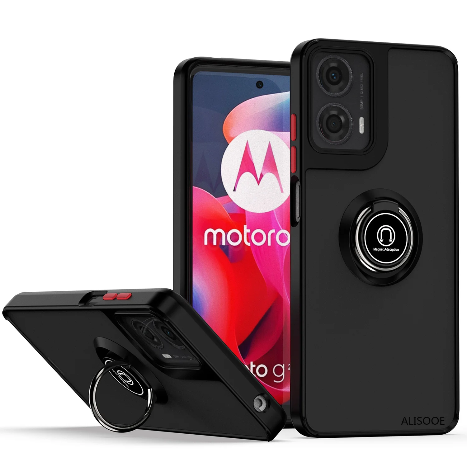 Armor Holder Funda for Motorola G85 Case Magnetic Ring Stand Cover for Motorola Moto G85 5G Full Protective Shockproof Cover