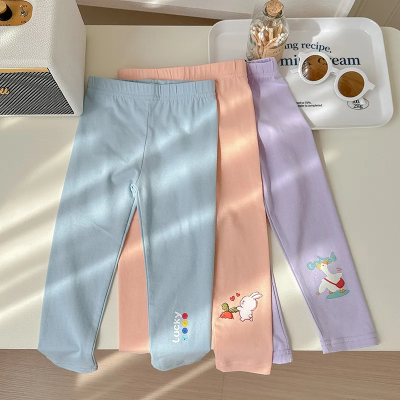 children's leggings Korean version girl's cropped pants printed children's long pants Lightweight and breathable children's pant