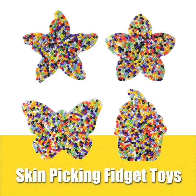 나비/아이스크림 스팽글 피부 긁기 장난감 스퀴시 실리콘 감각 완화 항불안 장난감