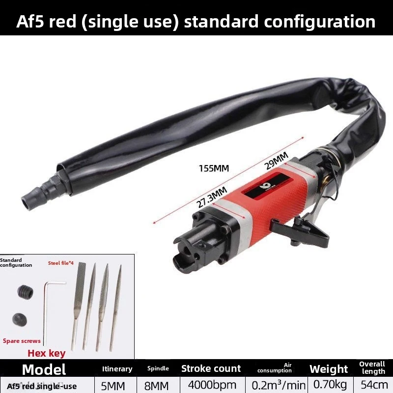

Pneumatic file AF5 powerful reciprocating tool for sharpening, air file single use trimming, cutting and polishing machine