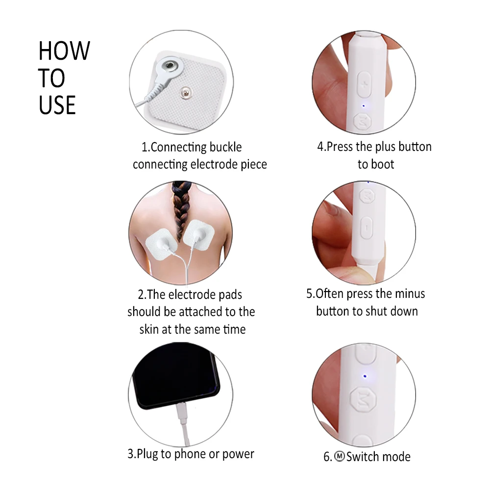 الهاتف المتصل المحمولة عشرات صغيرة الهاتف المحمول التحكم نبض الجسم مدلك EMS محفز العضلات آلة العلاج بالوخز بالإبر