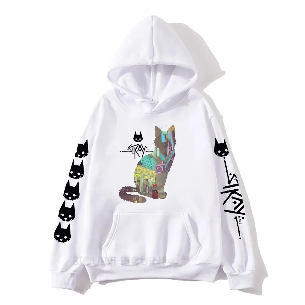 Stray Game StrayCat Hoodie Men/Women Cartoon Kawaii Printed Sweatshirts Autumn/Winter Harajuku Unisex Aesthetic Pullovers Male