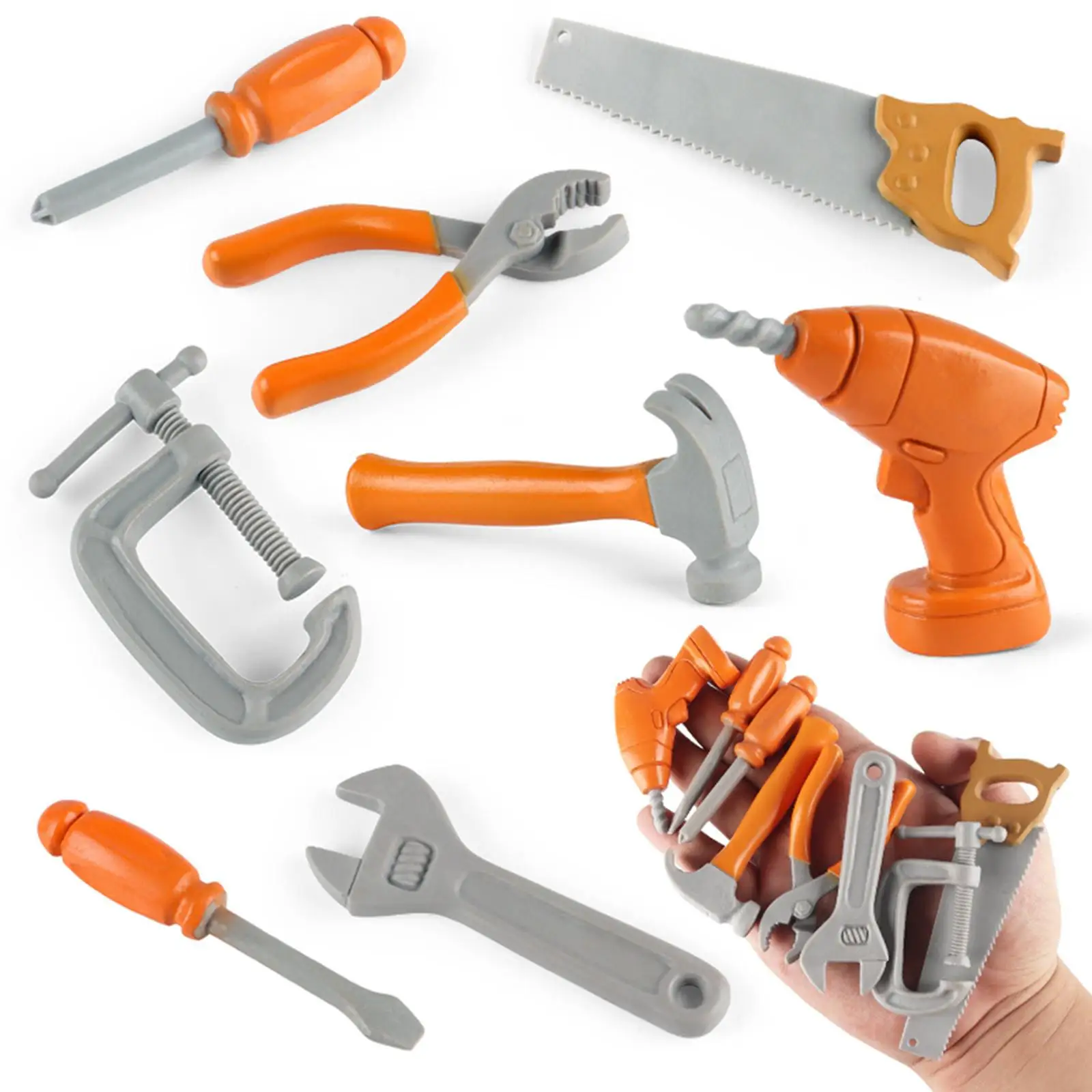 

8 Pieces Kids Play Tool Set Montessori Repair Tools Fine Motor Skills Workshop