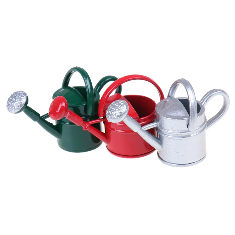 Năm 1/12 Kim Loại Bình Tưới Cây Sân Vườn Thu Nhỏ Trang Trí Cho Trẻ Em Bé Búp Bê Acces Nhà Búp Bê Thu Nhỏ Đồ Gỗ Đồ Chơi