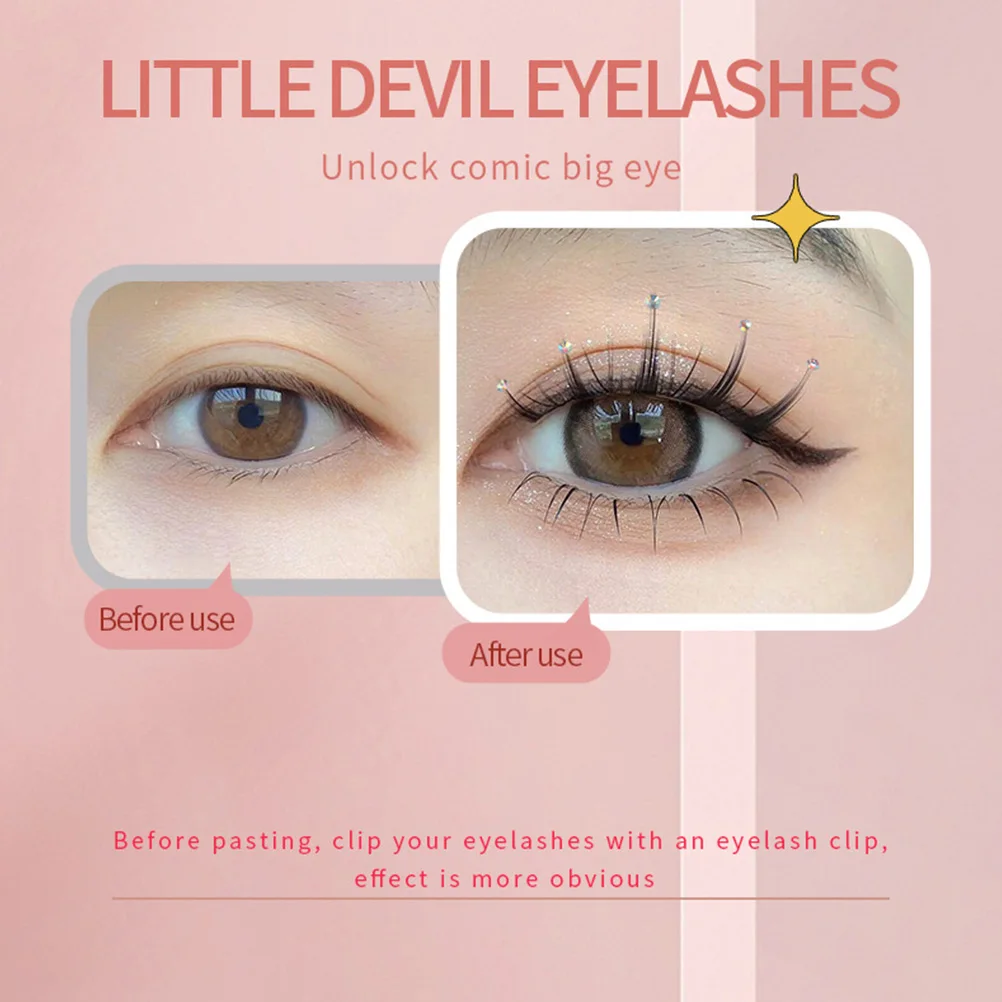 

5 Pairs Fake Eyelashes with Diamonds Extensions Expressy Style False Rhinestones Natural Decor Tips