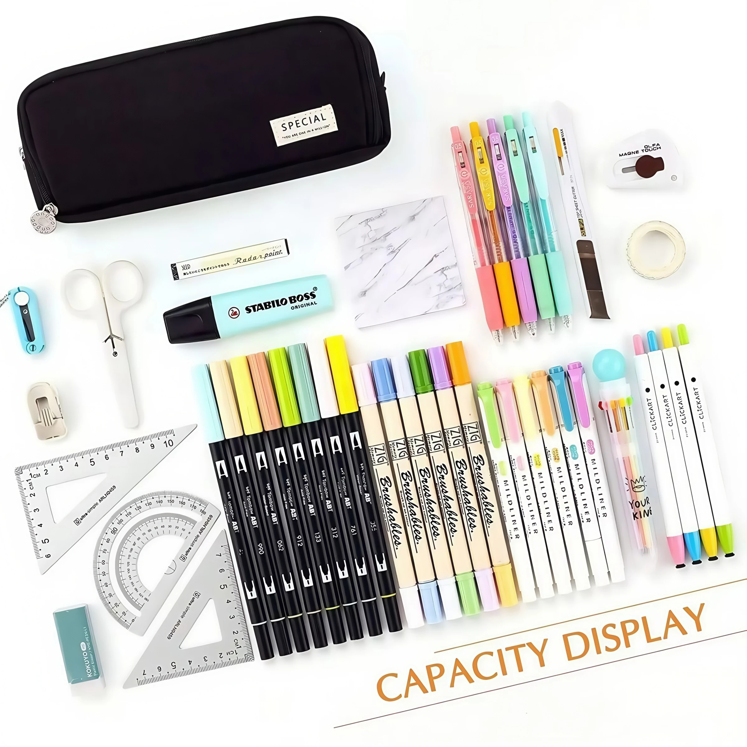Large-capacity pen case, portable pen case, spacious storage space durable and beautiful, a necessity for students and offices image 4