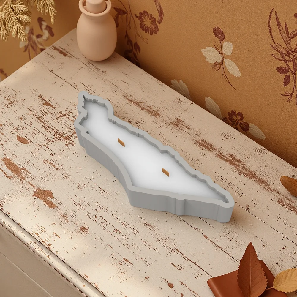 

Map of Israel Shape Silicone Candle Mold Container Jar Wax Making Mould DIY Craft Supplies Gift for Jewish Holiday Hanukkah