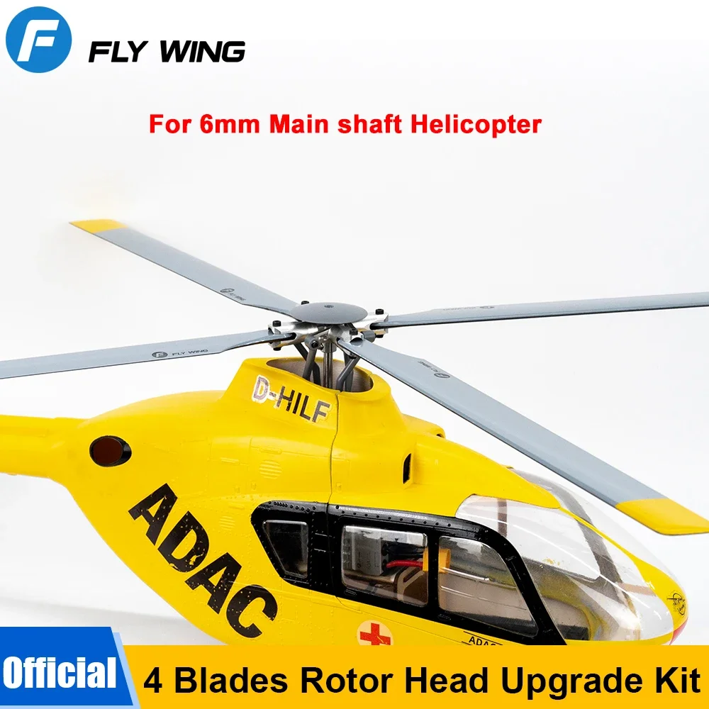 FLYWING Four blades Rotor head Set Helicopter Metal Rotor for 6mm Main shaft Helicopter 4 blade rotor for Bell 206 UH1 V3 FW450L