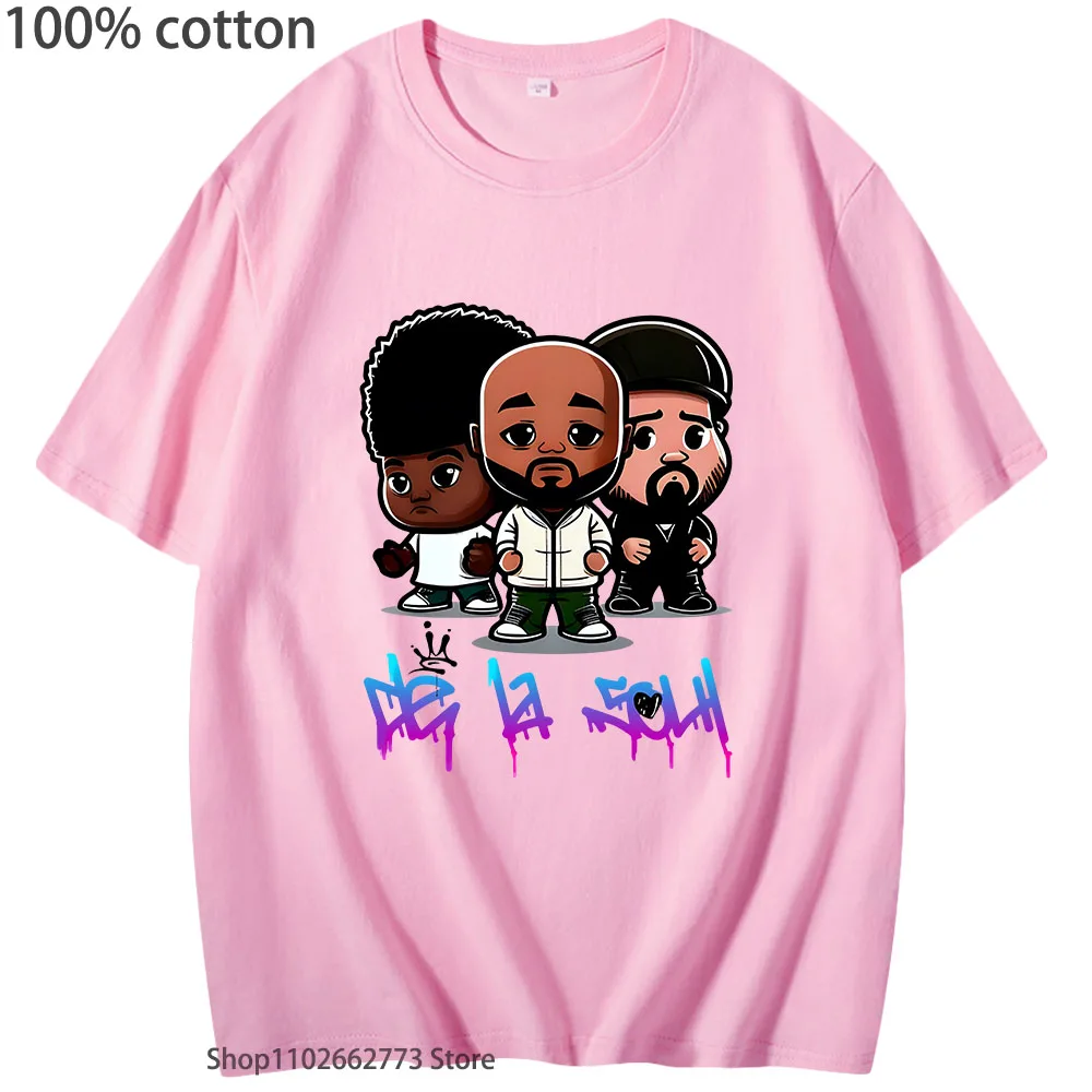 De La Soul Chibi201 T-shirts Hip Hop Genius Shirt Women Fashion Clothes Manga/comic Tshirt 100% Cotton Men Clothing Soft Casual