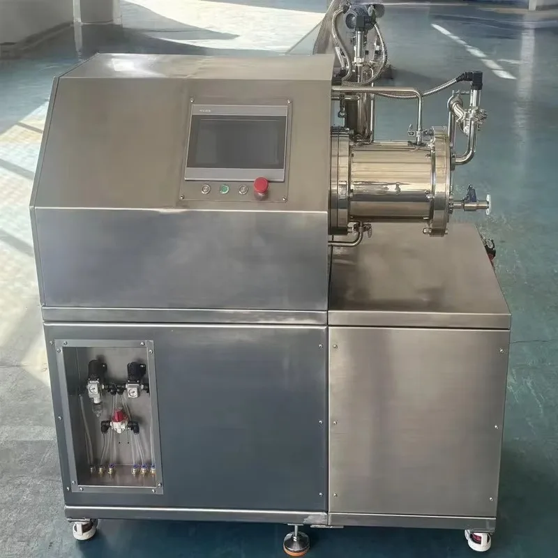 Custom Horizontal Bead Mill Intelligent Touch Screen Nano Grinding Machine With Adjustable Foot Pads For Fine Chemical Process